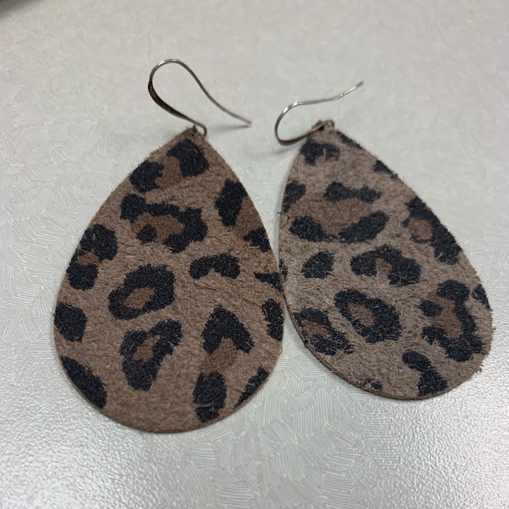 Leopard Leather earrings